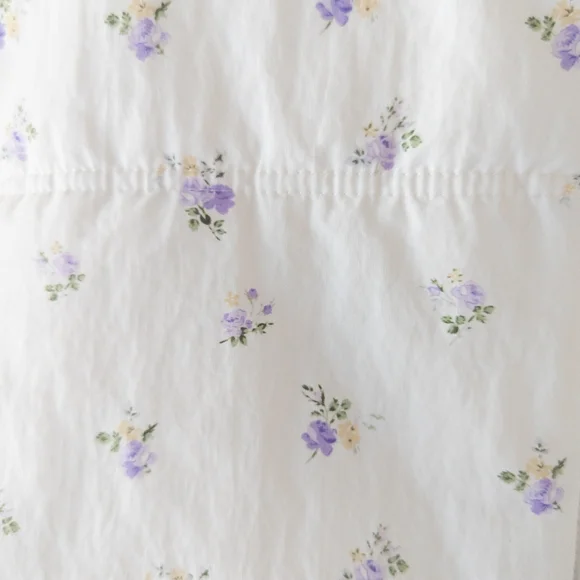 Thread & Supply White Floral Quilted Puffer Vest Purple/Cream - Medium - Picture 5 of 10